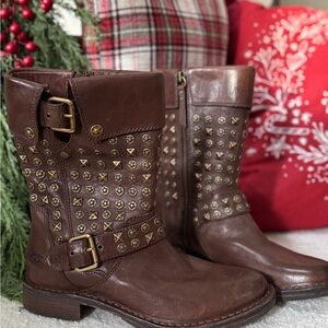 UGG Brown Studded Leather Boots 7